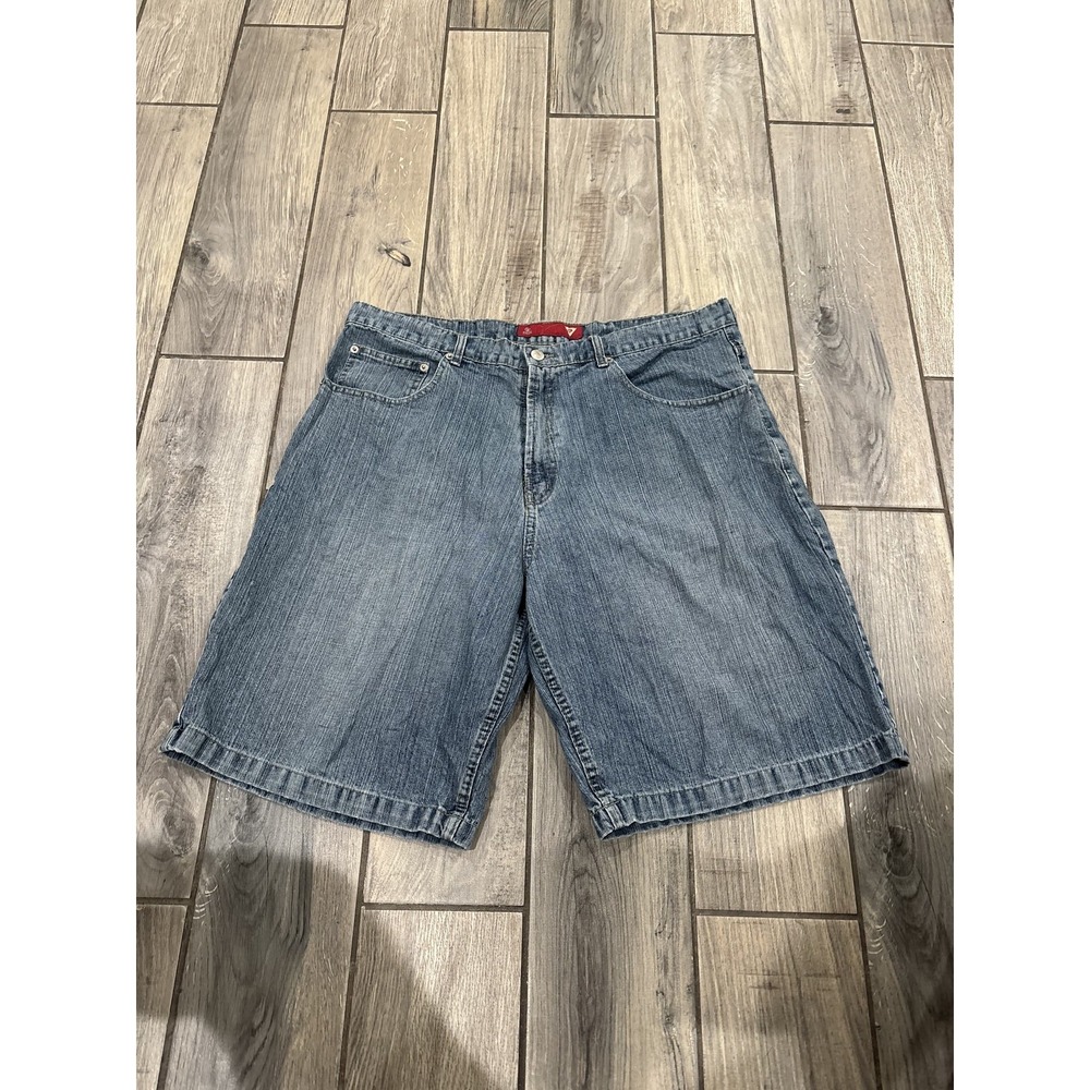 Guess Jeans Men's Denim Shorts Size 38 Blue Baggy Relaxed Fit Y2K Vintage